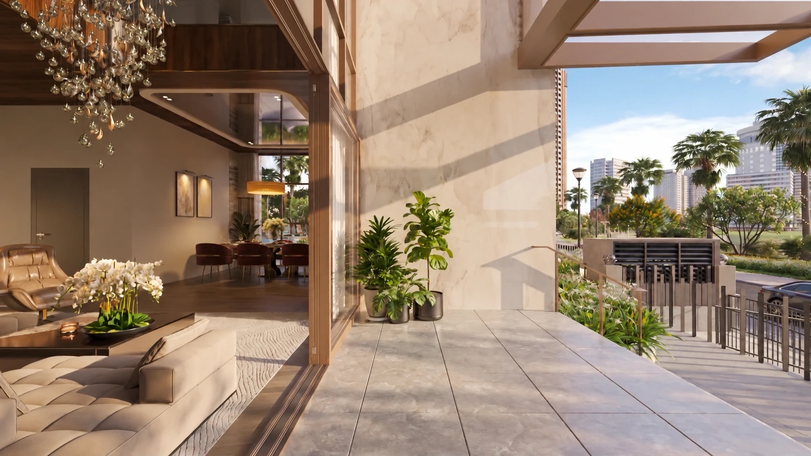 Phối cảnh hiên sân vườn Garden Duplex The Privé